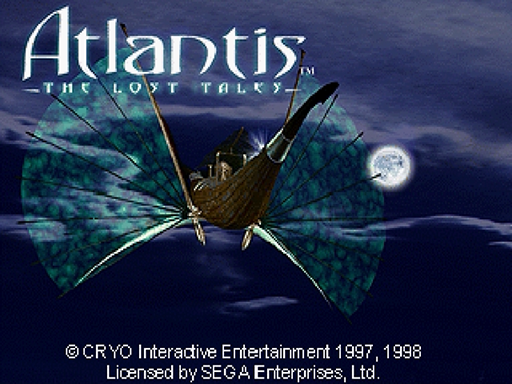 Atlantis: The Lost Tales title screen for Sega Saturn